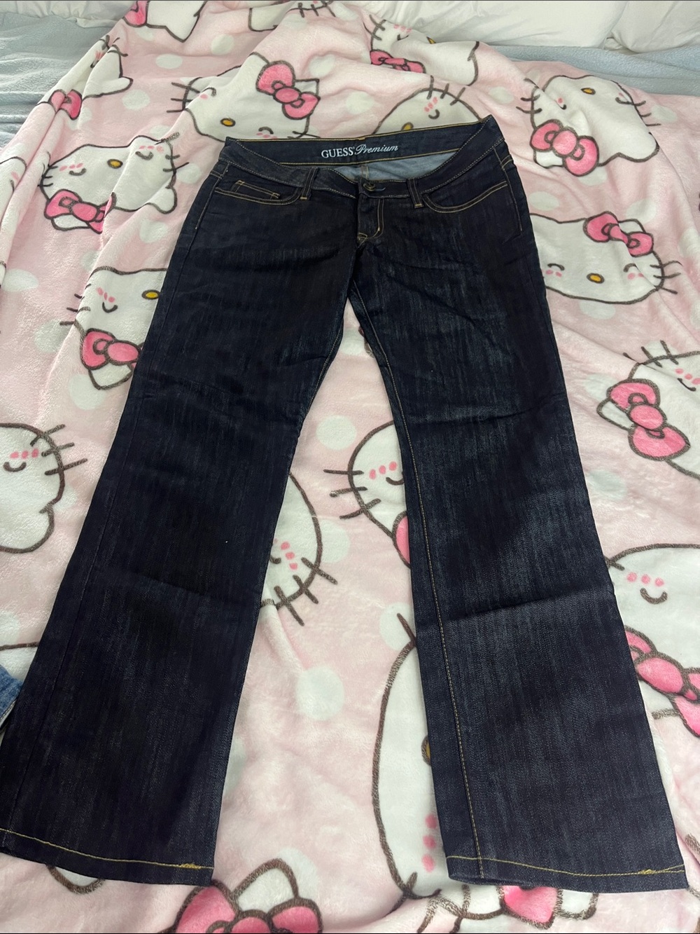 Guess Dark Blue Flare Jeans - Women's Wide Leg Denim
